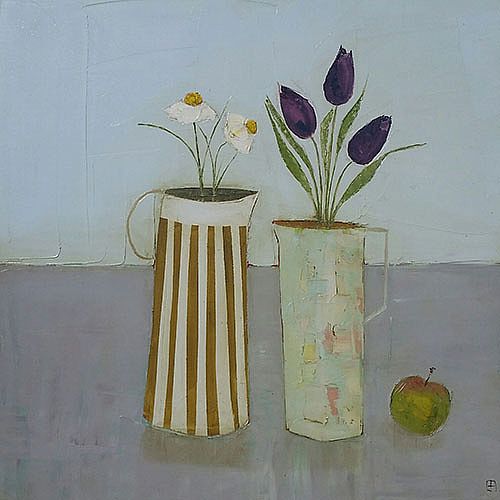 Eithne  Roberts - Tulip jug and apple